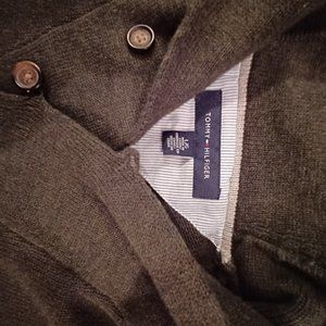 Tommy Hilfiger shawl-collar green sweater.  Tagged Large.